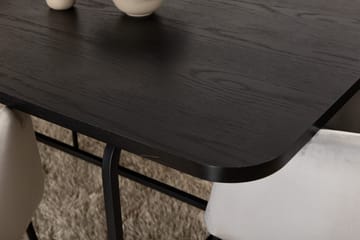 Unos Matgrupp 200 cm inkl 6 Berita Sammetsstolar - Svart/Grå - Möbler - Bord & matgrupp - Matgrupp