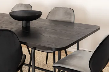 Unos Matgrupp 200 cm inkl 6 Emsa Stolar - Svart/Ljusgrå - Möbler - Bord & matgrupp - Matgrupp