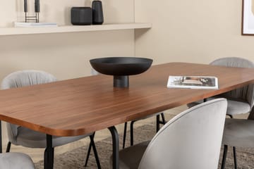 Unos Matgrupp 200 cm inkl 6 Foyos Stolar - Valnötsbrun/Svart/Grå - Möbler - Bord & matgrupp - Matgrupp