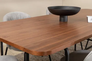 Unos Matgrupp 200 cm inkl 6 Foyos Stolar - Valnötsbrun/Svart/Grå - Möbler - Bord & matgrupp - Matgrupp