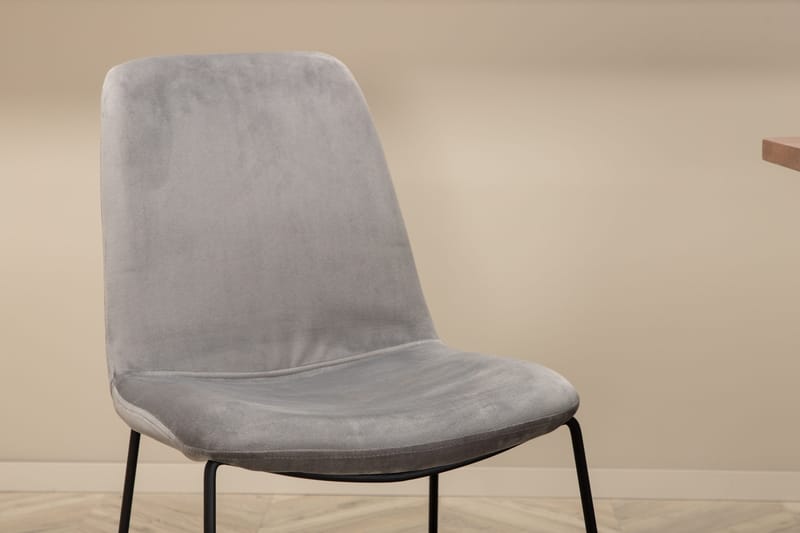 Unos Matgrupp 200 cm inkl 6 Jadraque Stolar - Valnötsbrun/Svart/Grå - Möbler - Bord & matgrupp - Matgrupp