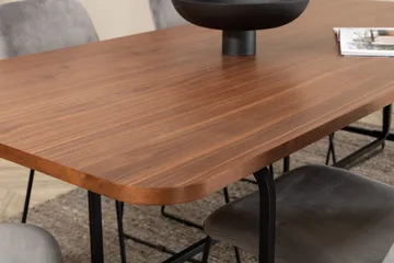 Unos Matgrupp 200 cm inkl 6 Jadraque Stolar - Valnötsbrun/Svart/Grå - Möbler - Bord & matgrupp - Matgrupp