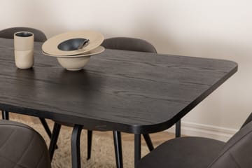 Unos Matgrupp 200 cm inkl 6 Velvets Stolar - Svart/Grå - Möbler - Bord & matgrupp - Matgrupp