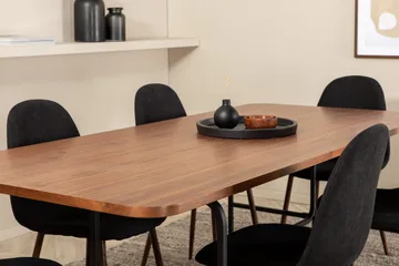 Unos Matgrupp 200 cm inkl 6 Pontus Stolar - Valnötsbrun/Svart - Möbler - Bord & matgrupp - Matgrupp