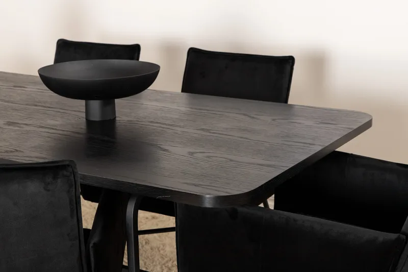 Unos Matgrupp 200 cm inkl 6 Pippi Stolar - Svart - Möbler - Bord & matgrupp - Matgrupp