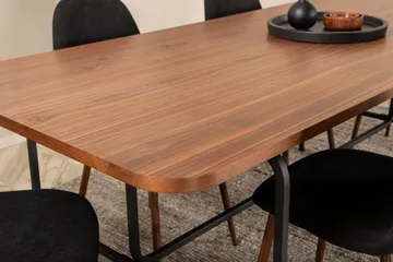 Unos Matgrupp 200 cm inkl 6 Pontus Stolar - Valnötsbrun/Svart - Möbler - Bord & matgrupp - Matgrupp