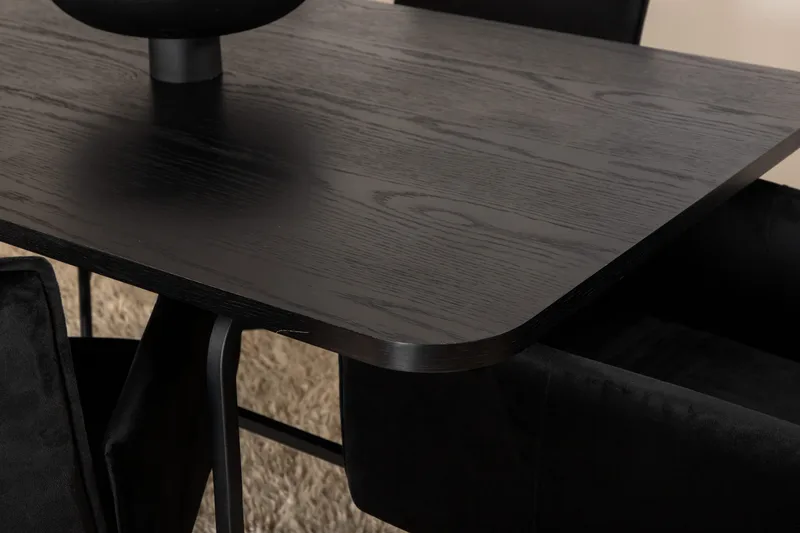 Unos Matgrupp 200 cm inkl 6 Pippi Stolar - Svart - Möbler - Bord & matgrupp - Matgrupp