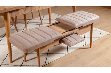 Valsot Förlängningsbar Matgrupp 129 cm - Natur/Grå/Brun - Möbler - Bord & matgrupp - Matgrupp