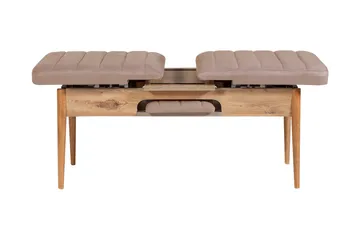 Valsot Förlängningsbar Matgrupp 129 cm - Natur/Grå/Brun - Möbler - Bord & matgrupp - Matgrupp