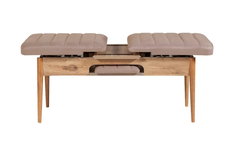 Valsot Förlängningsbar Matgrupp 129 cm - Natur/Grå/Brun - Möbler - Bord & matgrupp - Matgrupp