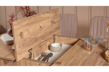Valsot Förlängningsbar Matgrupp 129 cm - Natur/Grå/Brun - Möbler - Bord & matgrupp - Matgrupp