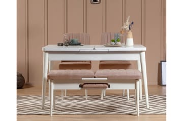 Valsot Förlängningsbar Matgrupp 129 cm - Vit/Grå - Möbler - Bord & matgrupp - Matgrupp