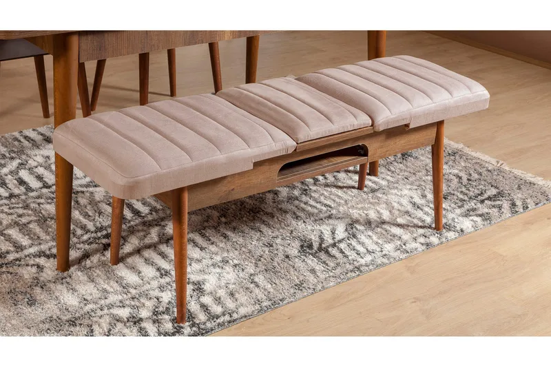Valsot Förlängningsbar Matgrupp 129 cm - Vit/Grå - Möbler - Bord & matgrupp - Matgrupp
