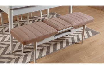 Valsot Förlängningsbar Matgrupp 129 cm - Vit/Grå - Möbler - Bord & matgrupp - Matgrupp