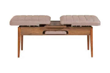 Valsot Förlängningsbar Matgrupp 129 cm - Vit/Mörkbrun - Möbler - Bord & matgrupp - Matgrupp