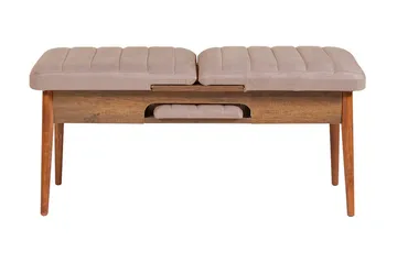 Valsot Förlängningsbar Matgrupp 129 cm - Vit/Mörkbrun - Möbler - Bord & matgrupp - Matgrupp