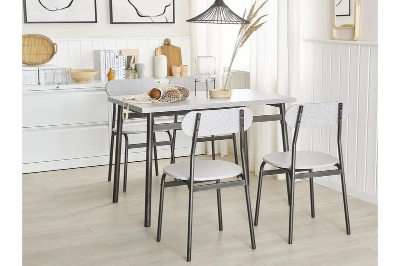 Velden Matgrupp 110 cm Inkl 4 Stolar - Grå/Svart - Möbler - Bord & matgrupp - Matgrupp