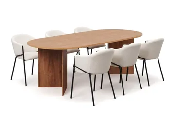 Vera Matgrupp rektangulärt 180 cm Ek med 6 Filip Matstolar - Ek - Möbler - Bord & matgrupp - Matgrupp