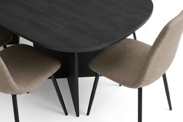 Vera Matgrupp rektangulärt 220 cm Svart med 6 Nibe Matstolar - Svart - Möbler - Bord & matgrupp - Matgrupp