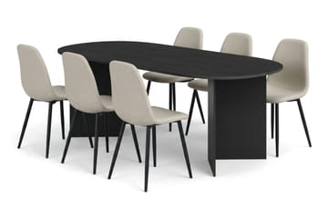 Beige/Metallben Svart - Svart