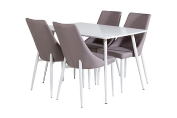 Ypas Matgrupp 120 cm inkl 4 Ludde Stolar - Vit/Grå - Möbler - Bord & matgrupp - Matgrupp