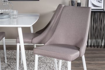 Ypas Matgrupp 120 cm inkl 4 Ludde Stolar - Vit/Grå - Möbler - Bord & matgrupp - Matgrupp