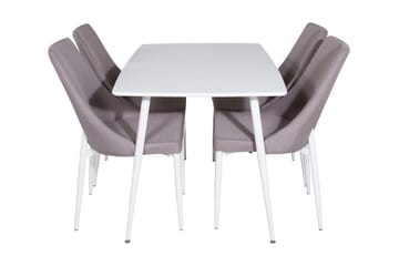 Ypas Matgrupp 120 cm inkl 4 Ludde Stolar - Vit/Grå - Möbler - Bord & matgrupp - Matgrupp