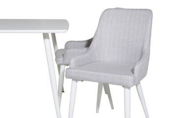 Ypas Matgrupp 120 cm inkl 4 Ridones Stolar - Vit/Grå - Möbler - Bord & matgrupp - Matgrupp