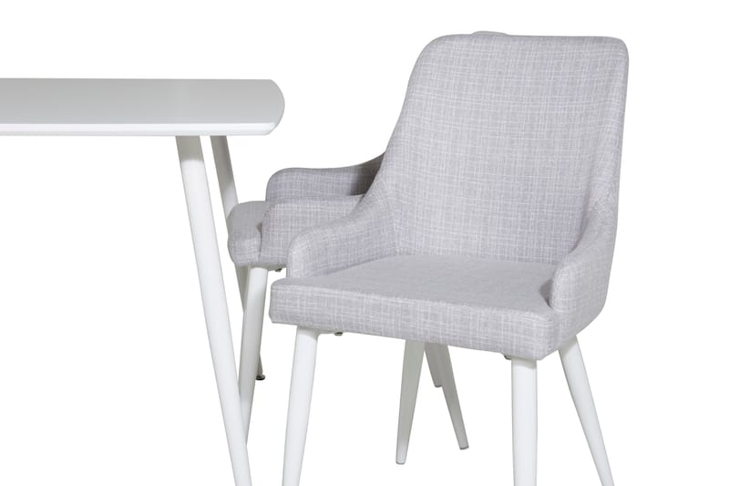 Ypas Matgrupp 120 cm inkl 4 Ridones Stolar - Vit/Grå - Möbler - Bord & matgrupp - Matgrupp