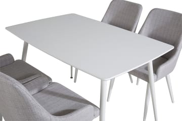 Ypas Matgrupp 120 cm inkl 4 Ridones Stolar - Vit/Grå - Möbler - Bord & matgrupp - Matgrupp