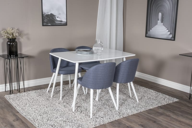 Ypas Matgrupp 120 cm inkl 4 Sedavi Stolar - Vit/Svart - Möbler - Bord & matgrupp - Matgrupp