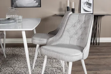 Ypas Matgrupp 120 cm inkl 4 Valera Stolar - Vit/Grå - Möbler - Bord & matgrupp - Matgrupp