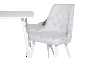 Ypas Matgrupp 120 cm inkl 4 Valera Stolar - Vit/Grå - Möbler - Bord & matgrupp - Matgrupp