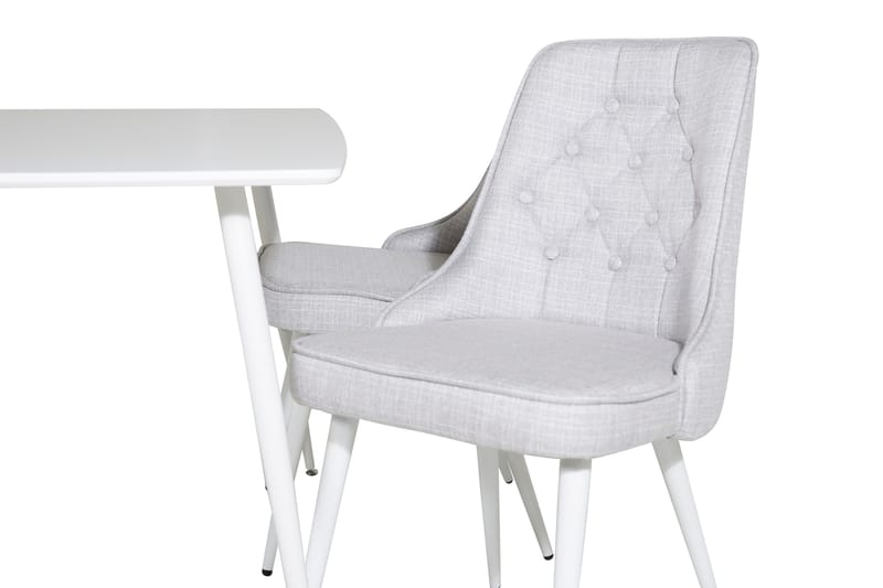 Ypas Matgrupp 120 cm inkl 4 Valera Stolar - Vit/Grå - Möbler - Bord & matgrupp - Matgrupp