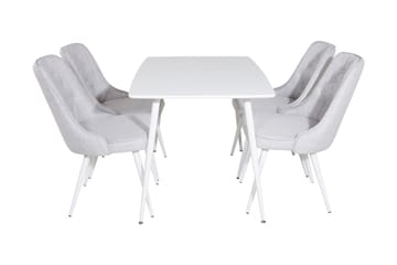 Ypas Matgrupp 120 cm inkl 4 Valera Stolar - Vit/Grå - Möbler - Bord & matgrupp - Matgrupp