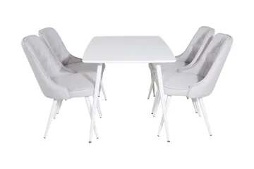 Ypas Matgrupp 120 cm inkl 4 Valera Stolar - Vit/Grå - Möbler - Bord & matgrupp - Matgrupp