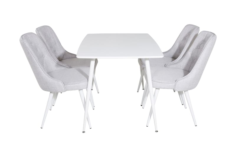 Ypas Matgrupp 120 cm inkl 4 Valera Stolar - Vit/Grå - Möbler - Bord & matgrupp - Matgrupp