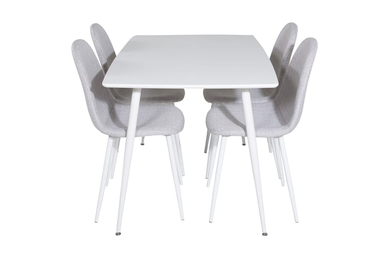 Ypas Matgrupp 120 cm inkl 4 Ypas Stolar - Vit/Grå - Möbler - Bord & matgrupp - Matgrupp