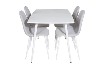 Ypas Matgrupp 120 cm inkl 4 Ypas Stolar - Vit/Grå - Möbler - Bord & matgrupp - Matgrupp