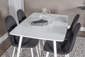 Ypas Matgrupp 120 cm inkl 4 Ypas Stolar - Vit/Svart - Möbler - Bord & matgrupp - Matgrupp