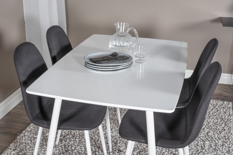 Ypas Matgrupp 120 cm inkl 4 Ypas Stolar - Vit/Svart - Möbler - Bord & matgrupp - Matgrupp