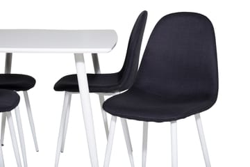 Ypas Matgrupp 120 cm inkl 4 Ypas Stolar - Vit/Svart - Möbler - Bord & matgrupp - Matgrupp