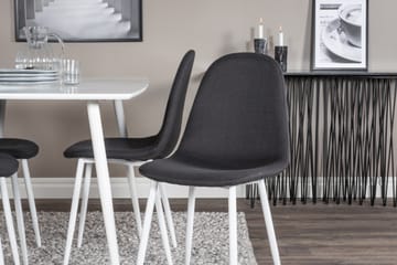 Ypas Matgrupp 120 cm inkl 4 Ypas Stolar - Vit/Svart - Möbler - Bord & matgrupp - Matgrupp