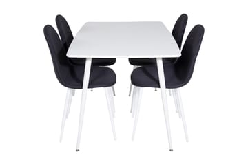Ypas Matgrupp 120 cm inkl 4 Ypas Stolar - Vit/Svart - Möbler - Bord & matgrupp - Matgrupp