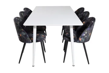 Ypas Matgrupp 180 cm inkl 6 Sedavi Stolar - Vit/Blå/Svart - Möbler - Bord & matgrupp - Matgrupp