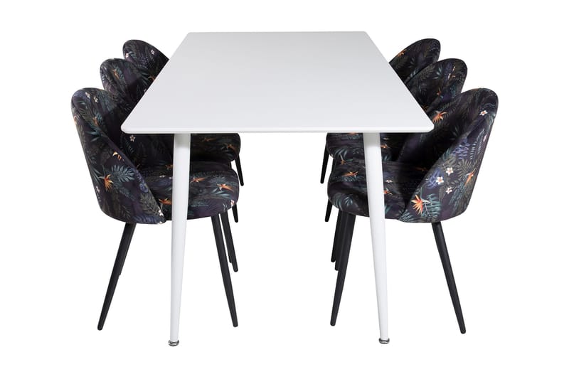 Ypas Matgrupp 180 cm inkl 6 Sedavi Stolar - Vit/Blå/Svart - Möbler - Bord & matgrupp - Matgrupp