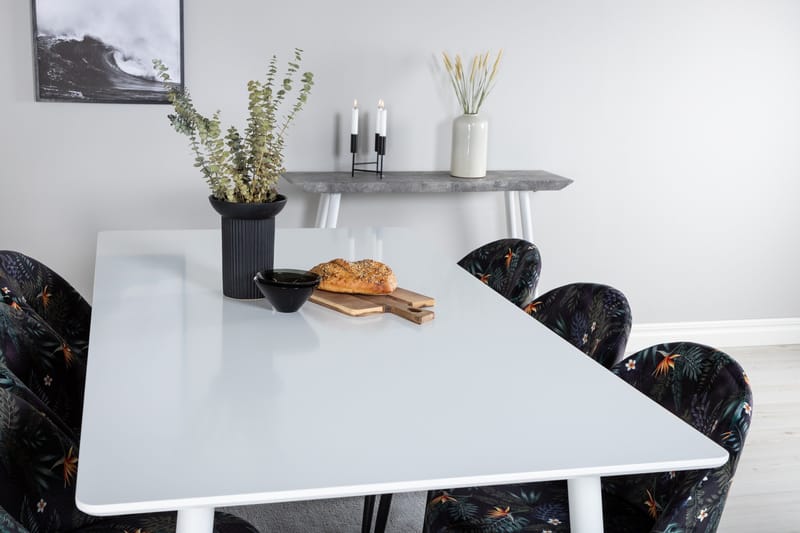 Ypas Matgrupp 180 cm inkl 6 Sedavi Stolar - Vit/Blå/Svart - Möbler - Bord & matgrupp - Matgrupp