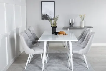 Ypas Matgrupp 180 cm inkl 6 Valera Stolar - Vit/Grå - Möbler - Bord & matgrupp - Matgrupp