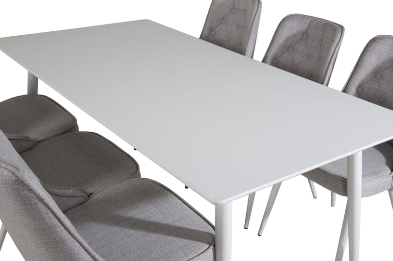 Ypas Matgrupp 180 cm inkl 6 Valera Stolar - Vit/Grå - Möbler - Bord & matgrupp - Matgrupp