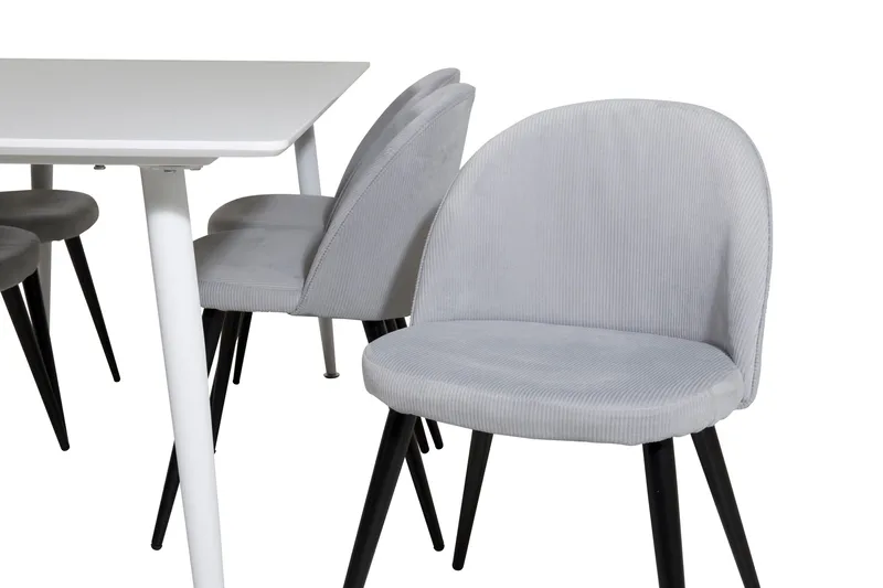 Ypas Matgrupp 180 cm inkl 6 Valeri Stolar - Vit/Grå - Möbler - Bord & matgrupp - Matgrupp